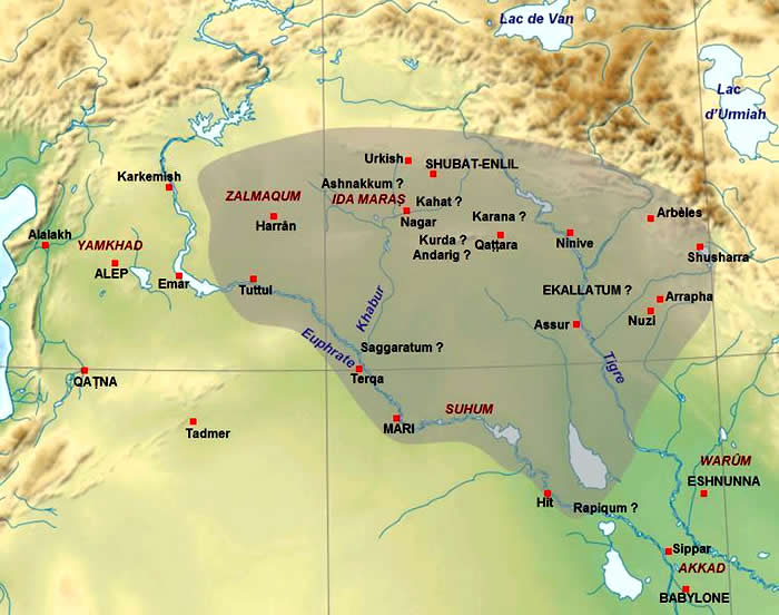 Picture Information Map Of Old Assyria Empire
