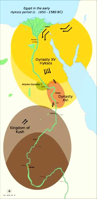 Map of Hyksos Empire