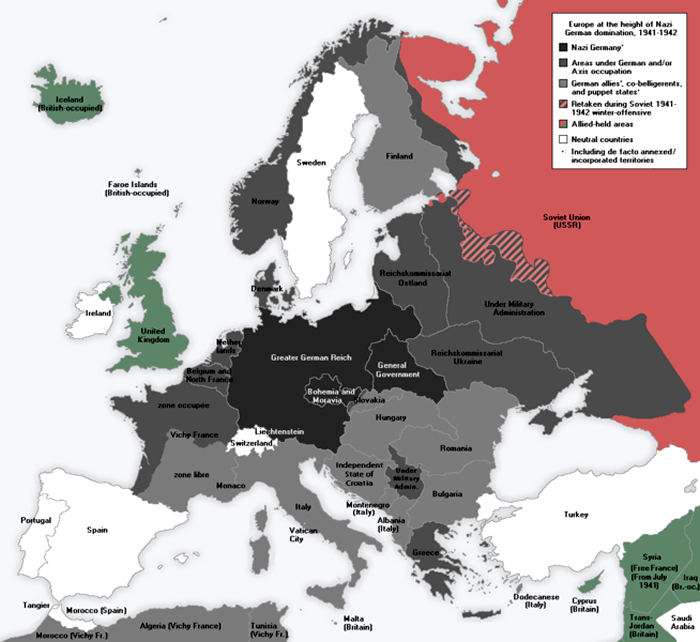 Map of Nazi German Empire