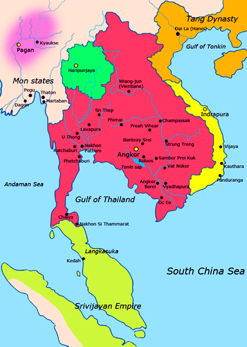 Map of Khmer Empire
