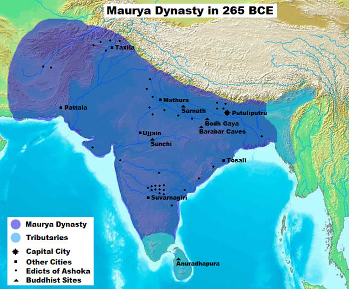 Map of Maurya Empire