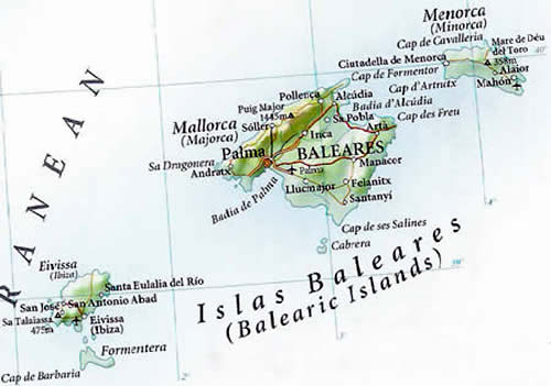 Map of Baleares Islands