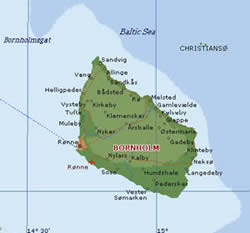 Map of Bornholm Island