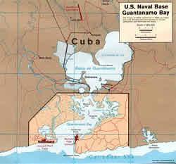 Map of United States Naval Base Guantanamo Bay
