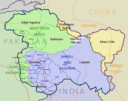 Map of Jammu & Kashmir