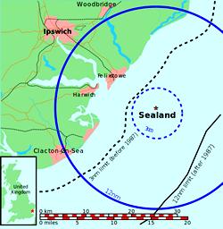 Map of Principality of Sealand