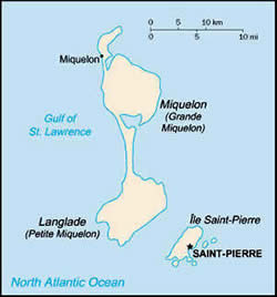 Map of Saint-Pierre et Miquelon