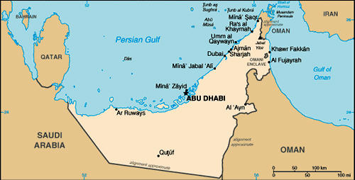 Map of United Arab Emirates