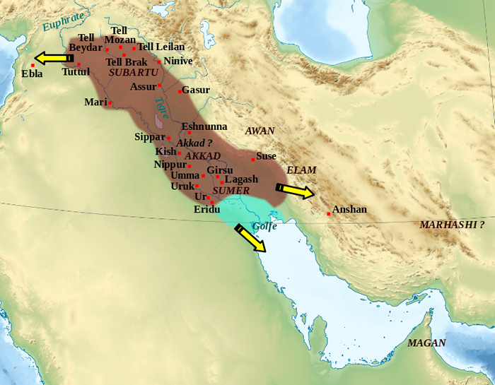 Map of Akkadian Empire