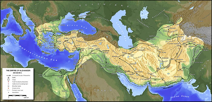 Map of Alexander the Great's Empire