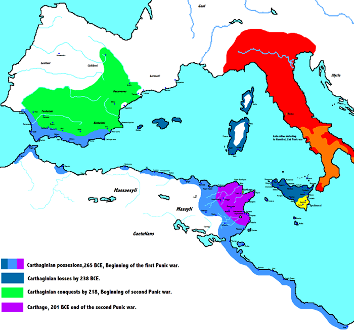 Map of Carthaginian Empire