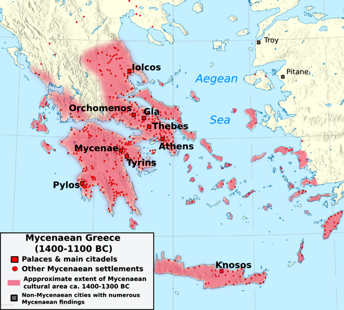 Map of Mycenaean Kingdoms
