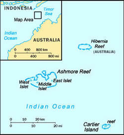Map of Ashmore & Cartier Islands