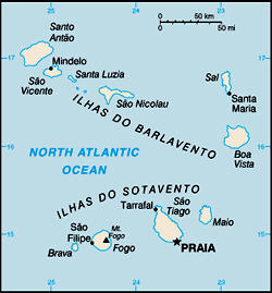 Map of Cape Verde Islands