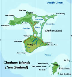 Map of Chatham Islands