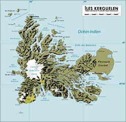Map of Kerguelen Islands
