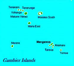 Map of Gambier Islands