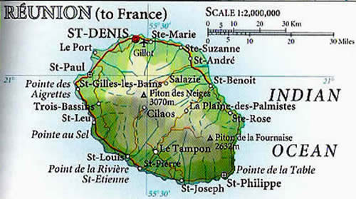 Map of Reunion Island