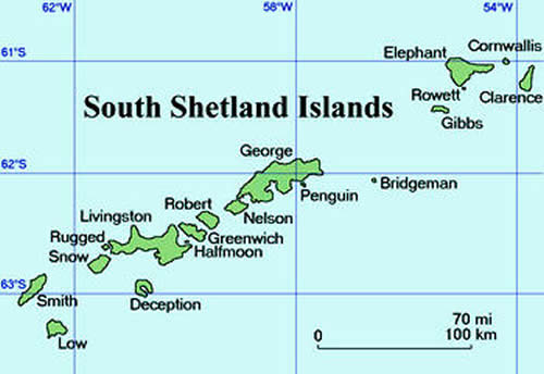 Map of South Shetland Islands