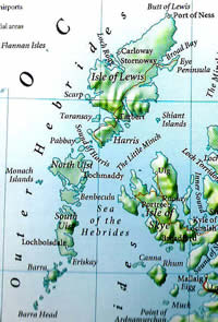Map of Hebrides Islands