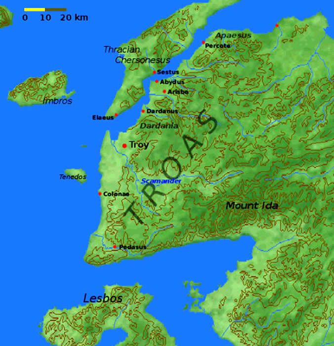 Map of Troy Empire